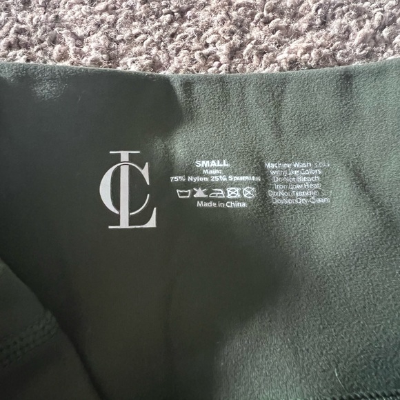 Cara Loren Green Biker Shorts - Picture 2 of 3